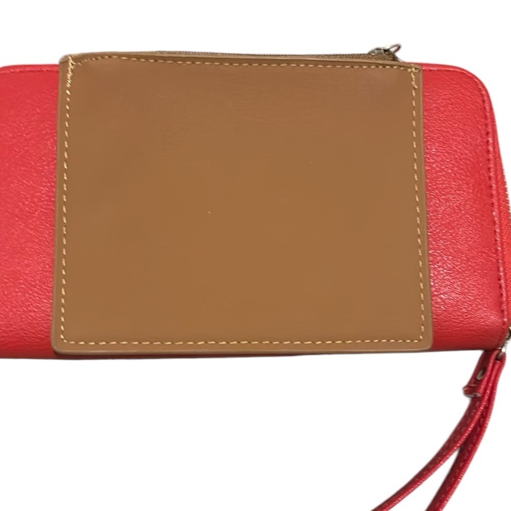 Adrienne Vittadini Red wristlet Wallet with smaller key pouch - Picture 4 of 7
